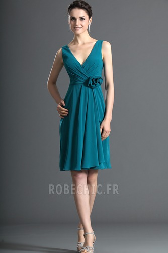 Robe Demoiselle d'Honneur Sans Manches Turquoise Simple Rivage - Page 4