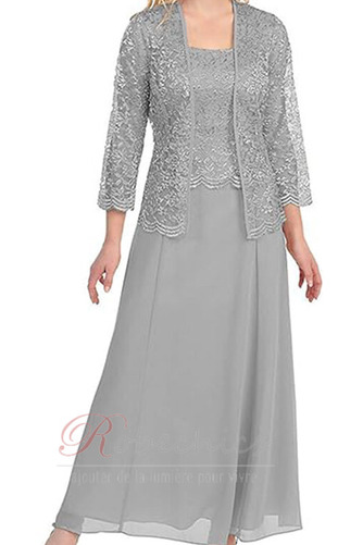 Robe Mère de Mariée Longueur Cheville A-ligne Col Carré Pomme Formelle - Page 11