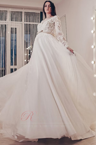 Robe de mariée Col en V Cérémonial taille haut Lacez vers le haut - Page 3