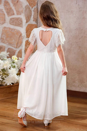 Robe Cortège Fille Dentelle Longueur Cheville Chiffon Manquant Manche Courte - Page 2