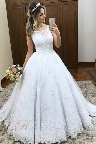 Robe de mariée Tulle Orné de Nœud à Boucle Dentelle Glissière - Page 1