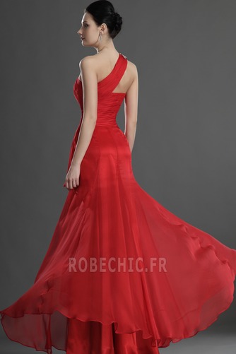 Robe de Soirée Naturel taille Fourreau plissé Chiffon semi-couverte - Page 6