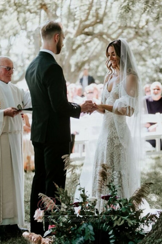 Robe de mariée Dentelle Longue Col en V Foncé Fourreau De plein air - Page 7