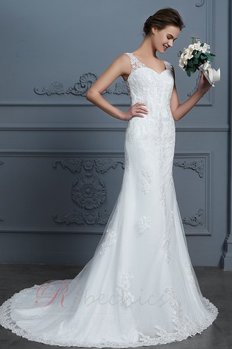 Robe de mariée Salle Couvert de Dentelle Traîne Courte Epurée - Page 1
