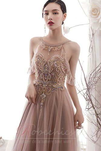 Robe de Bal a ligne Col de chemise t Décolleté Dans le Dos Sans Manches - Page 4