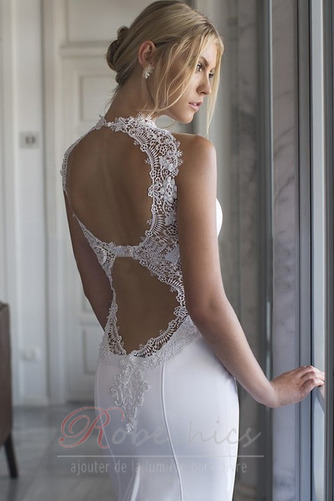 Robe de mariée Appliques Col haut Sirène Longue Plage Naturel taille - Page 3