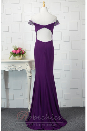 Robe de Soirée Fourreau Taille chute Traîne Courte Elégant Manche Courte - Page 3