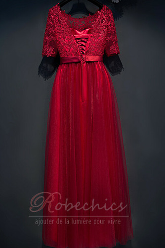 Robe Demoiselle d'Honneur Dentelle Col U Profond Elégant Couvert de Dentelle - Page 2