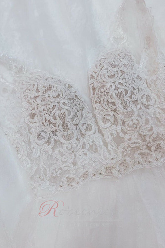 Robe de mariée Col en V aligne Chic Longue Petites Tailles Naturel taille - Page 3