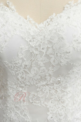 Robe de mariée A-ligne Manquant Plage Col Bateau Formelle Couvert de Dentelle - Page 5