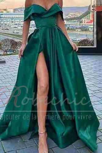 Robe de Soirée Sans Manches Longue A-ligne Naturel taille Ouverture Frontale - Page 13