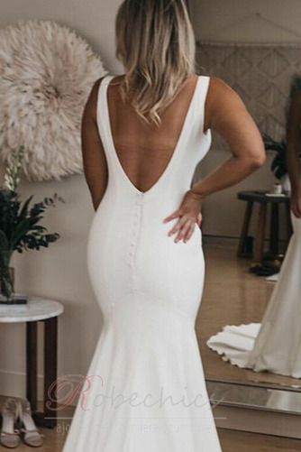 Robe de mariée Sommaire Dos nu Col en V Printemps Manquant Naturel taille - Page 3
