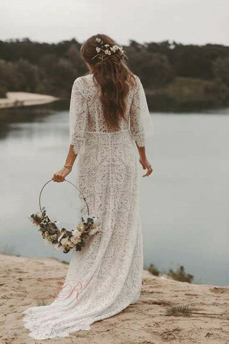 Robe de mariée Dentelle Col en V Asymétrique Luxueux Naturel taille - Page 2