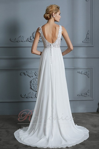 Robe de mariée A-ligne Sommaire Traîne Courte Été Chiffon Décolleté Dans le Dos - Page 2