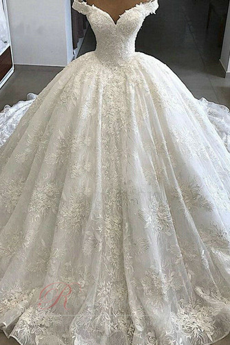 Robe de mariée Organza aligne Formelle Épaule Dégagée Chaussez Salle - Page 1