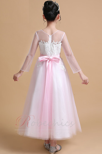 Robe Cortège Fille Manche Aérienne Elégant Manquant Nœud à Boucles - Page 2