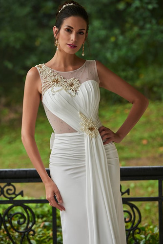 Robe de mariée Satin Mince Fourreau plissé Naturel taille Rivage - Page 8