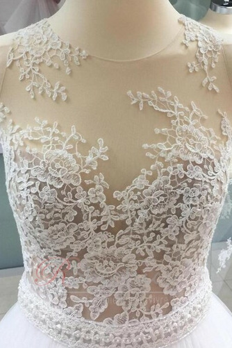 Robe de mariée Naturel taille Tissu Dentelle Train de balayage Elégant - Page 4