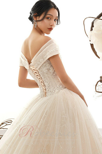 Robe de mariée Naturel taille Mancheron Tissu Dentelle Lacet Longueur au sol - Page 2