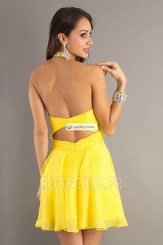 Robe de Bal Dos nu Fourreau Avec Bijoux Jaune Petites Tailles - Page 2