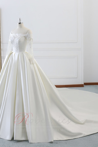 Robe de mariée Salle Lacet Plus la taille Satin Appliques Naturel taille - Page 4