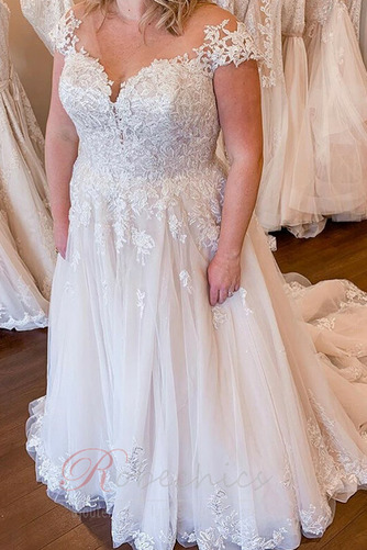 Robe de mariée Tulle Plage Épaule Dégagée Elégant Été Mancheron - Page 2