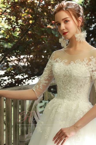 Robe de mariée Appliques Naturel taille Traîne Courte A-ligne De plein air - Page 4