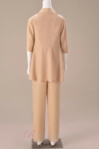 Robe de mère pantalon de costume Automne Col Carré Epurée Perle - Page 5
