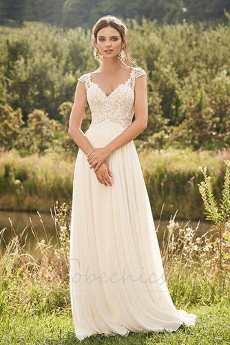 Robe de mariée Dentelle Naturel taille Longueur ras du Sol Chiffon - Page 1