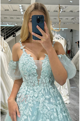 Robe de Soirée A-ligne Tulle fin Longue Au Drapée Naturel taille - Page 2