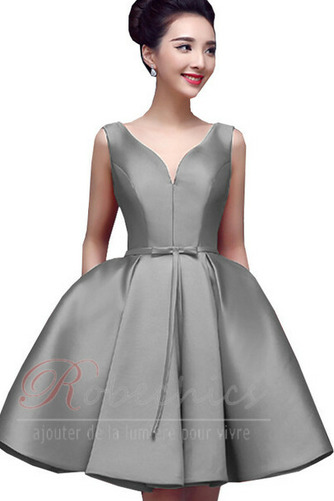 Robe de Cocktail Soie Epurée Lacez vers le haut Longueur Genou Été A-ligne - Page 8