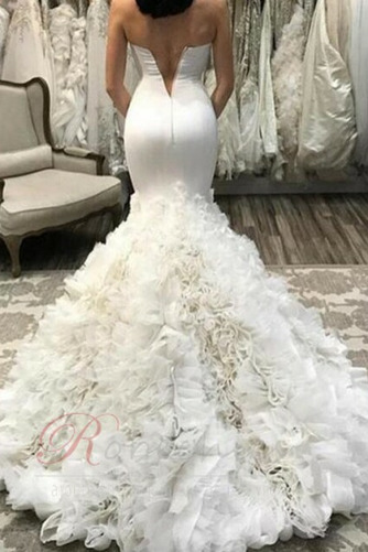 Robe de mariée Longue Multi Couche Poétique Zip Col en Cœur Naturel taille - Page 2