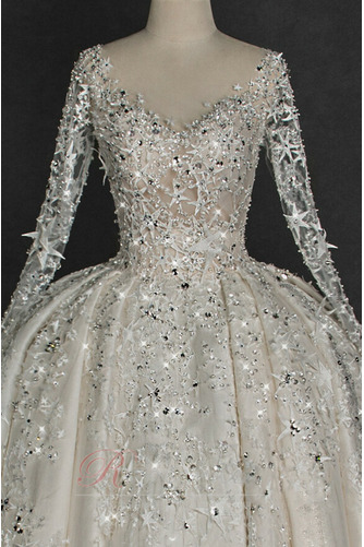 Robe de mariée Dos nu Tulle Automne Appliques Vintage Col en V - Page 7