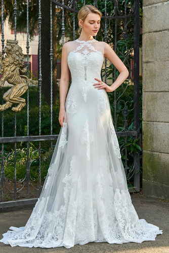 Robe de mariée Dentelle aligne Norme Été De plein air Sans Manches - Page 1