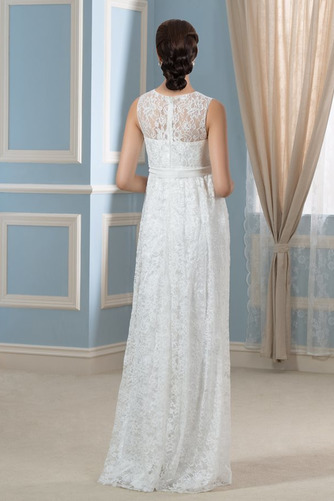 Robe de mariée Simple Ceinture en Étoffe Gaze taille haute Col Bateau - Page 3