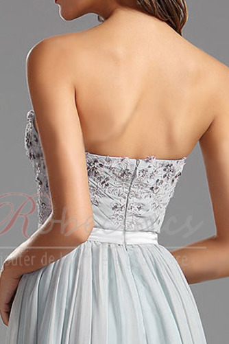 Robe de Soirée col coeur Printemps A-ligne Broderie Norme Fourreau plissé - Page 3