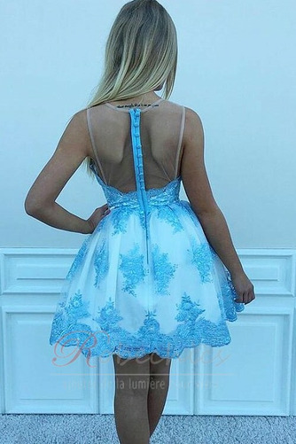 Robe de Cocktail Epurée Sans Manches Tulle A-ligne Balançoire - Page 2