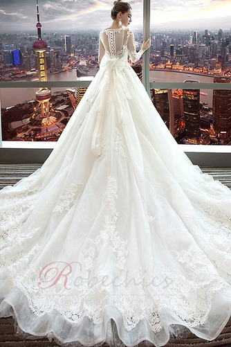 Robe de mariée Manche Longue Médium Naturel taille Tissu Dentelle - Page 2