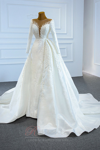 Robe de mariée Corsage Avec Bijoux Manquant Naturel taille Longue - Page 3