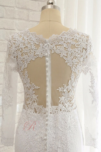 Robe de mariée Dos nu Épaule Dégagée Tissu Dentelle Manche Aérienne - Page 6