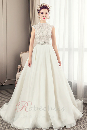 Robe de mariée aligne Automne Haut Bas Traîne Longue Lacet Classique - Page 1