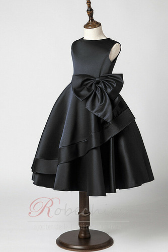 Robe Cortège Fille Orné de Nœud à Boucle Sans Manches Soie A-ligne - Page 8