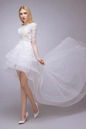 Robe de mariée Asymétrique Col Bateau Gradins Lacet Naturel taille - Page 3