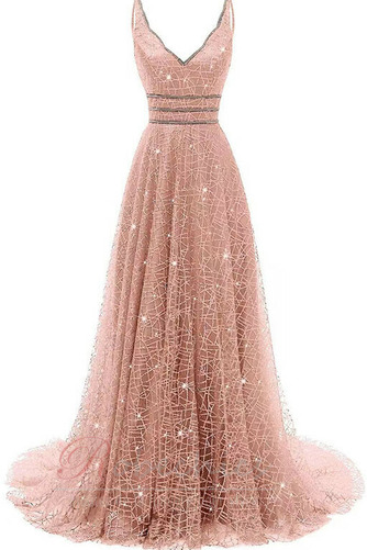 Robe de Soirée Naturel taille Au Drapée Tissu Dentelle Epurée Traîne Courte - Page 3