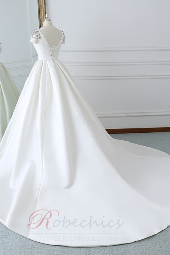 Robe de mariée Luxueux Manche de T-shirt Satin Traîne Royal A-ligne - Page 2