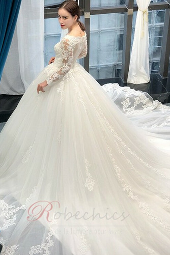 Robe de mariée Tulle Formelle A-ligne Épaule Dégagée Manquant - Page 10