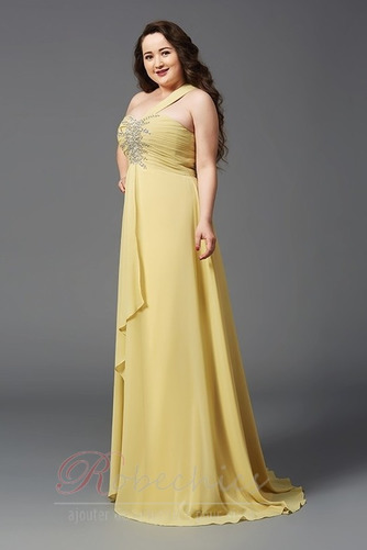 Robe de Soirée a ligne Pomme Corsage plissé Au Drapée Chiffon - Page 4