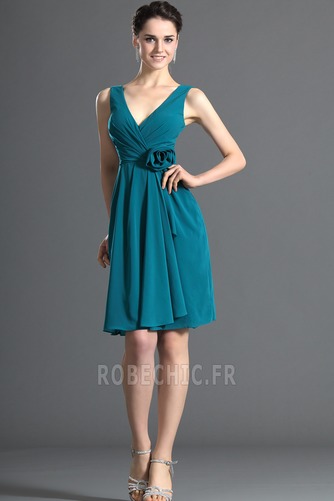 Robe Demoiselle d'Honneur Sans Manches Turquoise Simple Rivage - Page 3