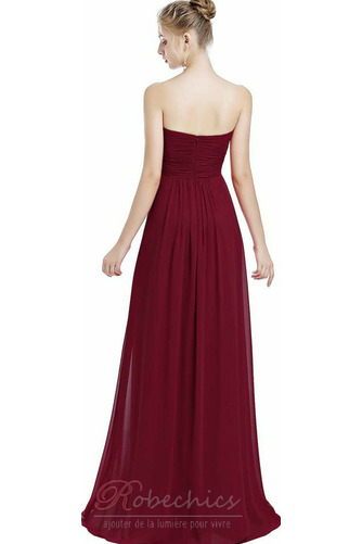 Robe Demoiselle d'Honneur Sans Manches col coeur Fermeture éclair Longueur au sol - Page 2