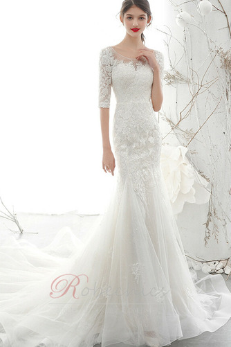 Robe de mariée Appliquer Chic Longue Chaussez 3/4 Manche Sirène - Page 1